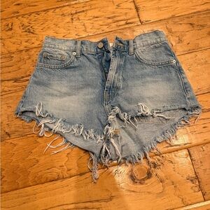 BDG Light Blue Distressed Jean Shorts